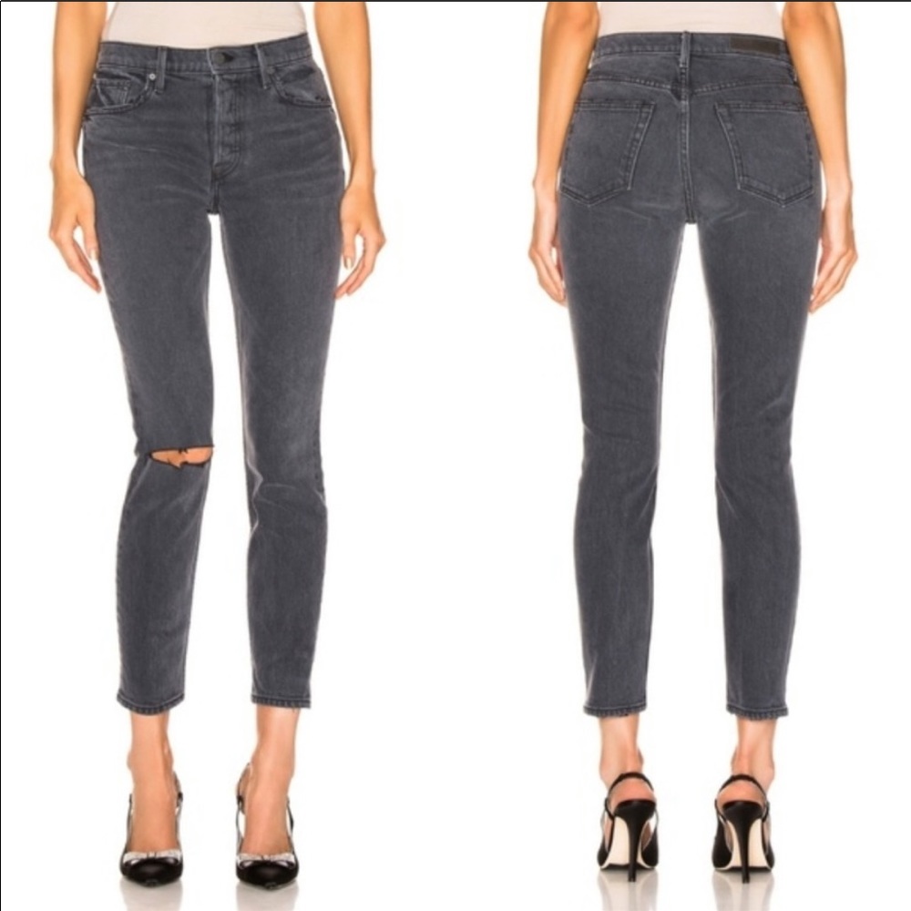 Grlfrnd karolina high waisted straight leg black jeans